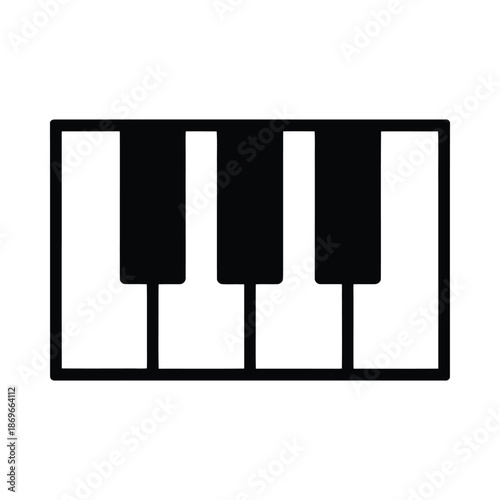 Close up of piano keyboard with three white and black keys