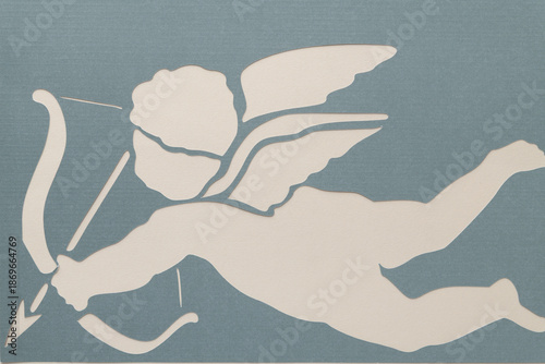 Billede på lærred stencil with machine-cut love angel shape