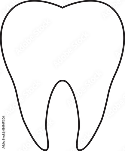 Human tooth outline icon vector