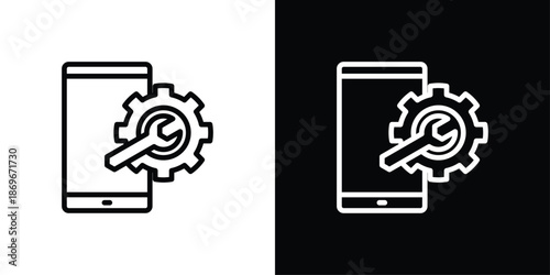 Smartphone Icon Sheet Black And White