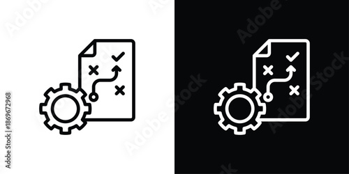 Strategy Icon Sheet Black And White