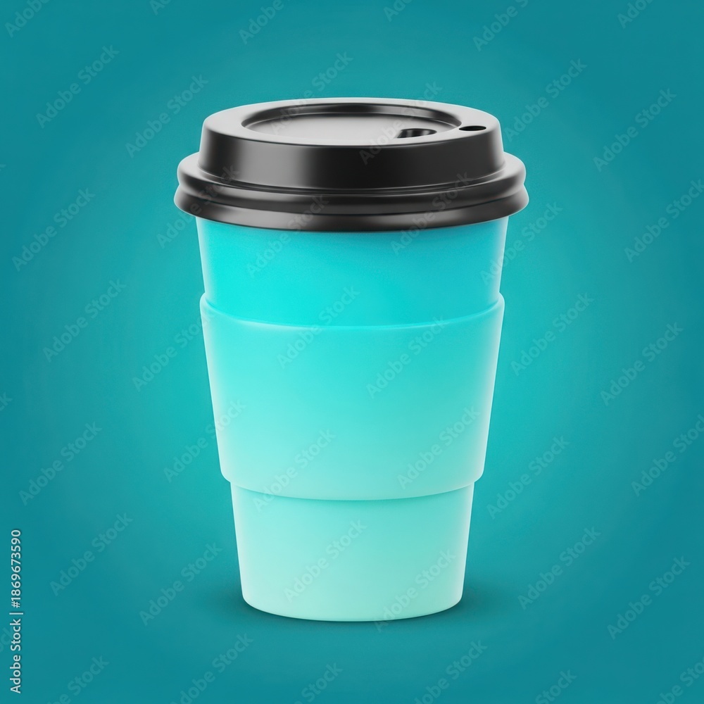Obraz premium Reusable coffee cup with silicone sleeve