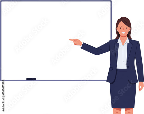 Cartoon Presenter Character, Business Presentation Concept