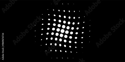 Vector halftone dots. White and black. Illustration