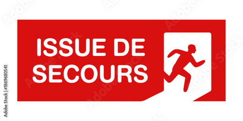 emergency exit red warning sign