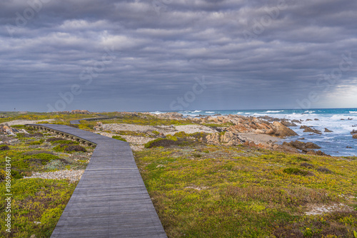 Meeting point of Atlantic and Indian Ocean, Cape Agulhas, South Africa