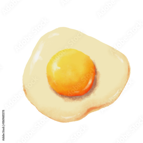 Realistic sunny side up egg with amazing yolk color