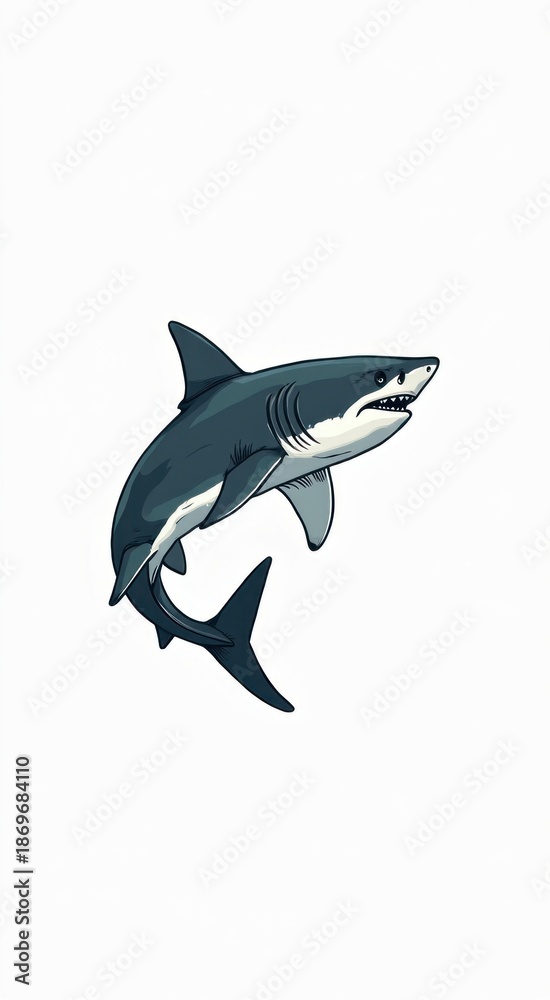 Fototapeta premium Shark that is flying in the air animal background