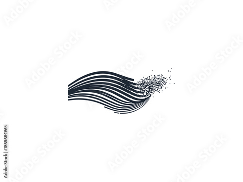 Wallpaper Mural Scattered Wind Particles Silhouette Vector Torontodigital.ca