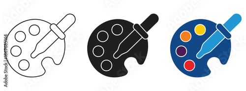 Color picker icon Set Multiple Style Collection. Vector illustration.