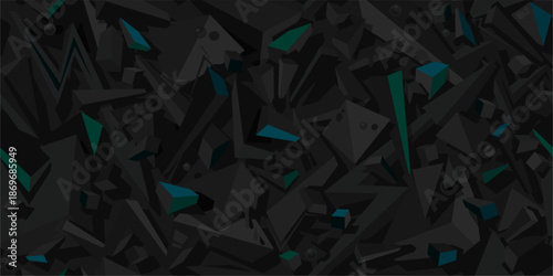 Cool Dark Black Seamless Abstract Graffiti Style Geometric Vector Illustration Background Template