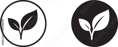 Silhouette leaf icon set vector. Clean EPS symbols for nature, eco, organic design use.