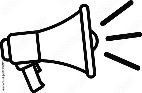 Simple line art megaphone icon