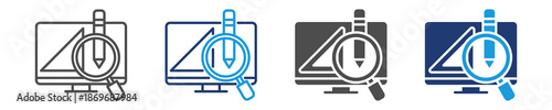 design analysis icon set multiple style