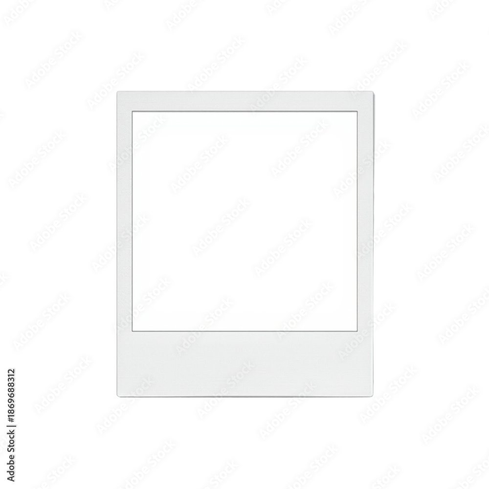 Fototapeta premium A white Polaroid frame on transparent background