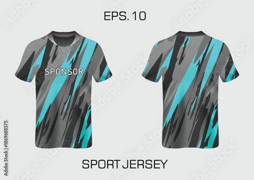 Stylish Sport Jersey Design with Bold Colors and Sponsor Placement for Athletic Wear