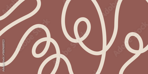 Minimalistyczne tło wektorowe z kaligraficznymi kształtami boho