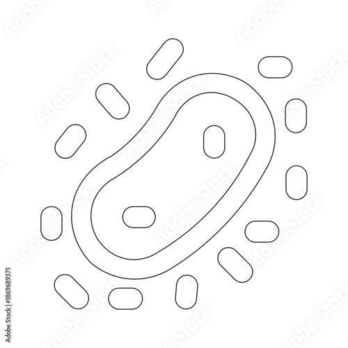 Illustration vector graphic of a  microscopic germ or bacterium Icon | Thin Line Icon