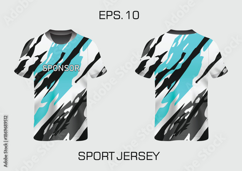 Sport Jersey Design Featuring Bold Color Contrast and Abstract Patterns for Athletes