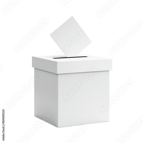 Canvas-taulu A white ballot box on transparent background for voting and democracy