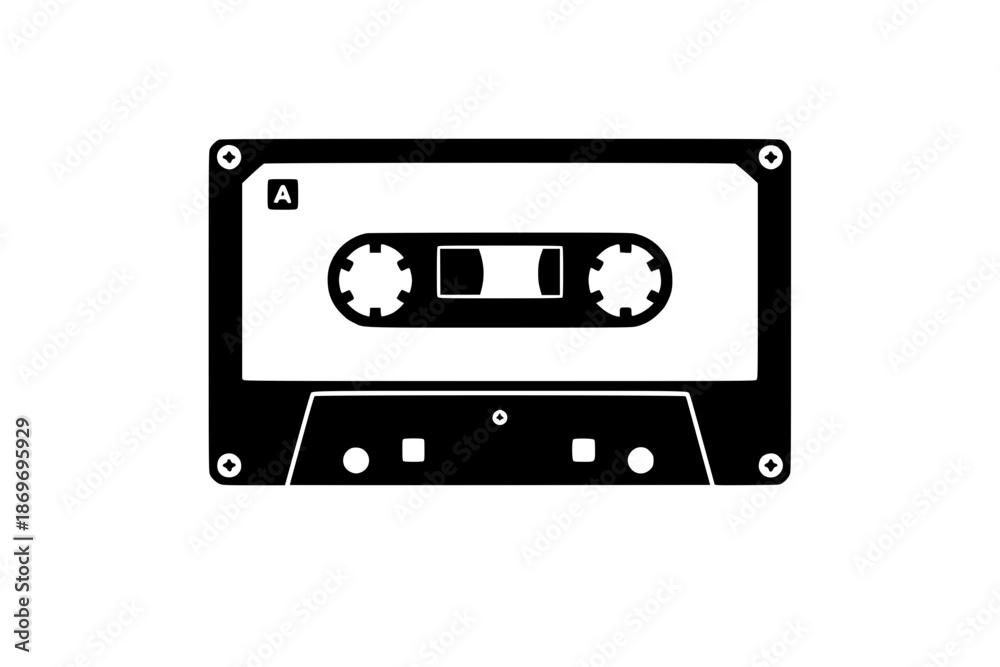 Obraz premium Simple Black Cassette Tape