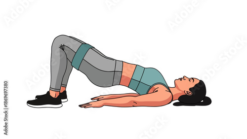 Woman doing bridge exercise for glutes workout