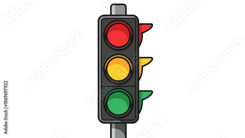 Traffic light illustration on white background