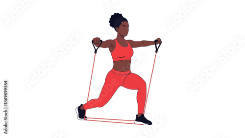 Resistance band lunges for fitness
