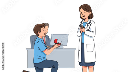 Marriage proposal to doctor in hospital