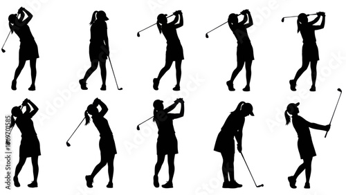 Golf swing silhouette collection