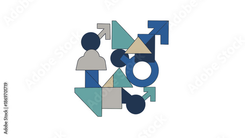 Gender identity concept with male and female symbols