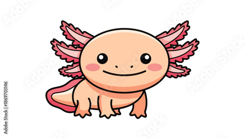 Cute Axolotl Cartoon Illustration