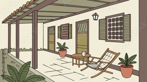 Luxury interior design of a living room with wooden furniture, decor, and natural light from a window in a modern home