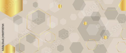 White abstract background with overlapping hexagon shapes decoration. Luxurious and modern hexagon line design for cover, banner, brochure, marketing and website. VOL. 3