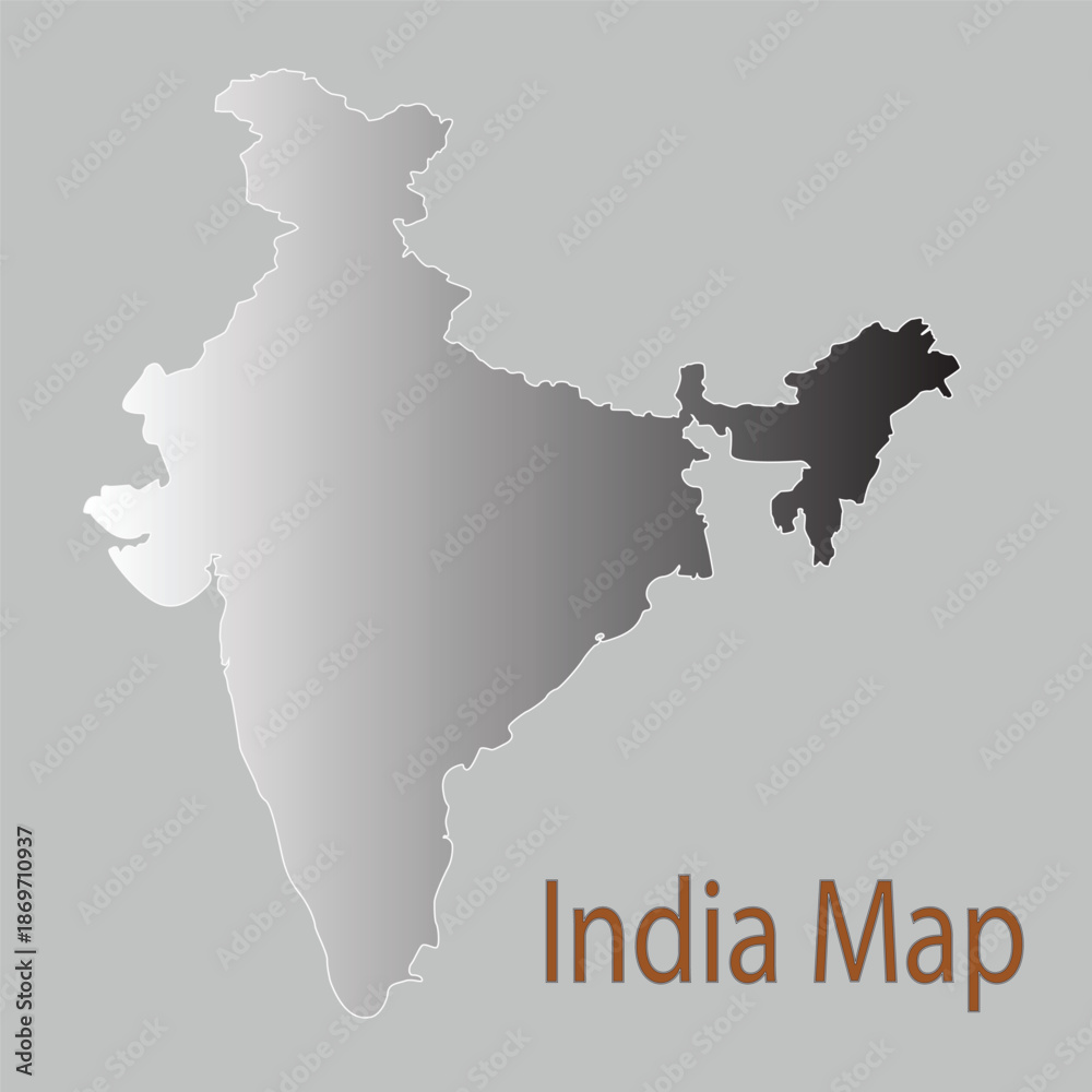 Obraz premium India Map Vector Illustration with Administrative Boundaries
