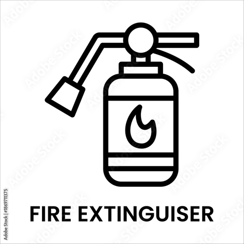 a Simple black line icon of Fire Extinguisher