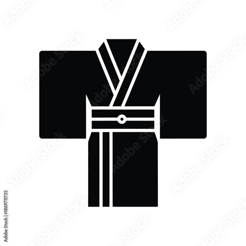 Vector illustration icon black kimono icon isolated on white background simple vector design