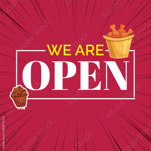 Food shop poster vector