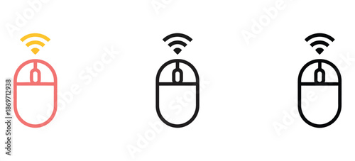 Wireless mouse icon design on white background, vector illustration representing computer peripherals, digital devices, technology tools, and professional 