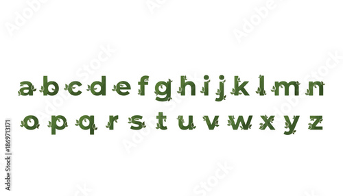 A creative green alphabet typography on a clean white background for design inspiration