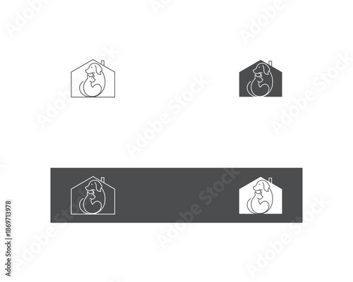 Dog and cat logo design template vector, line of pet logo design suitable for pet shop, store, cafe, business, hotel, veterinary clinic, Domestic animals vector illustration logotype, sign or symbol