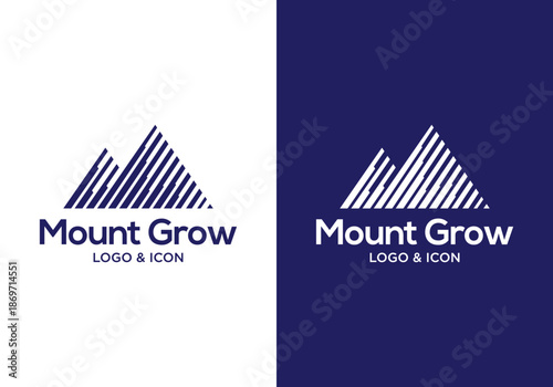 Mountain and arrow icon logo design vector. Modern investment design.