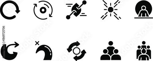Modern Process and Team Synergy Icons