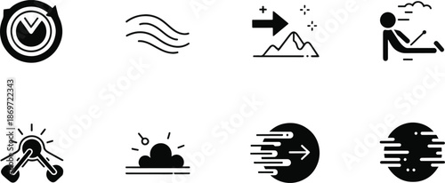 Minimalist Physics and Motion Vector Icon Set