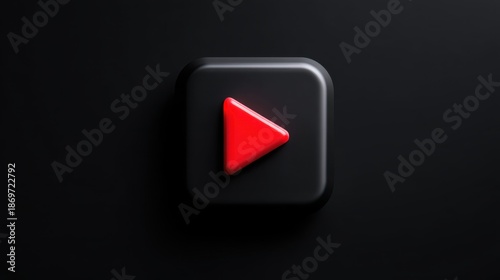 Free Download A red play button is shown on a black background. This button is commonly used to start videos or media content on multiple online platforms. Its design is basic and recognizable. - GFXLoad