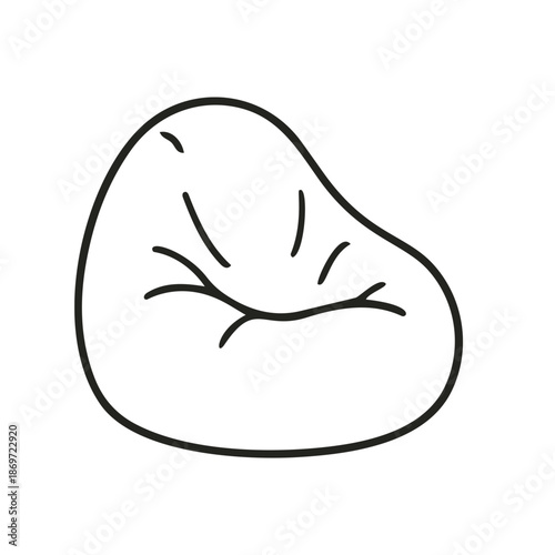 Bean Bag Chair Line Art Illustration for Interior Design Icon