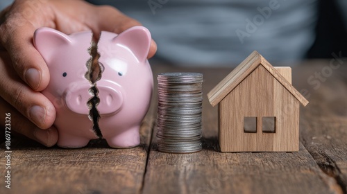 Divorce law and inheritance division Individual savings finances loans debt repayment investment and property management A man organizes coins on a table