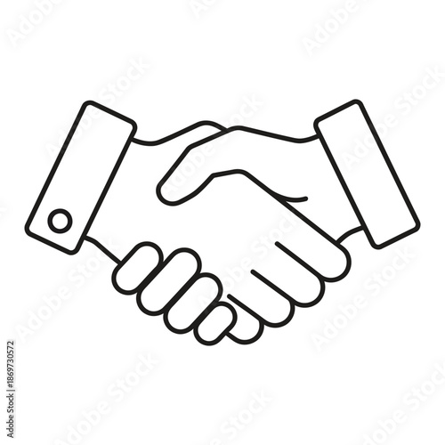 Business handshake icon symbolizing agreement, partnership, trust, and collaboration.