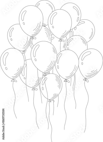 Balloons bunch floating airy festive celebration decoration