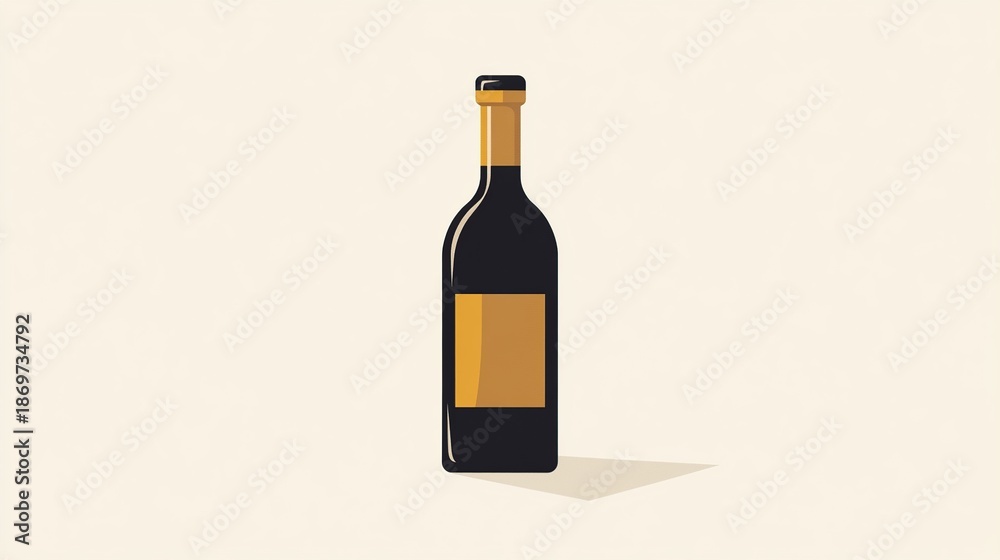 Obraz premium Elegant Wine Bottle Illustration: A Classic Design